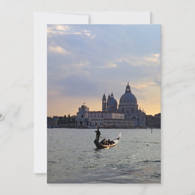 Invitación Góndola veneciana al atardecer - Italia (Anverso)