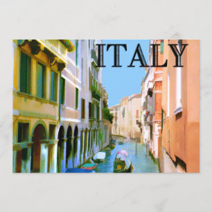 Invitación Gondolier en Canal en Venecia ITALIA