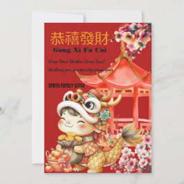 Invitación Gong Xi Fa Cai-Dragon Año Nuevo Chino-Lunar 2024
