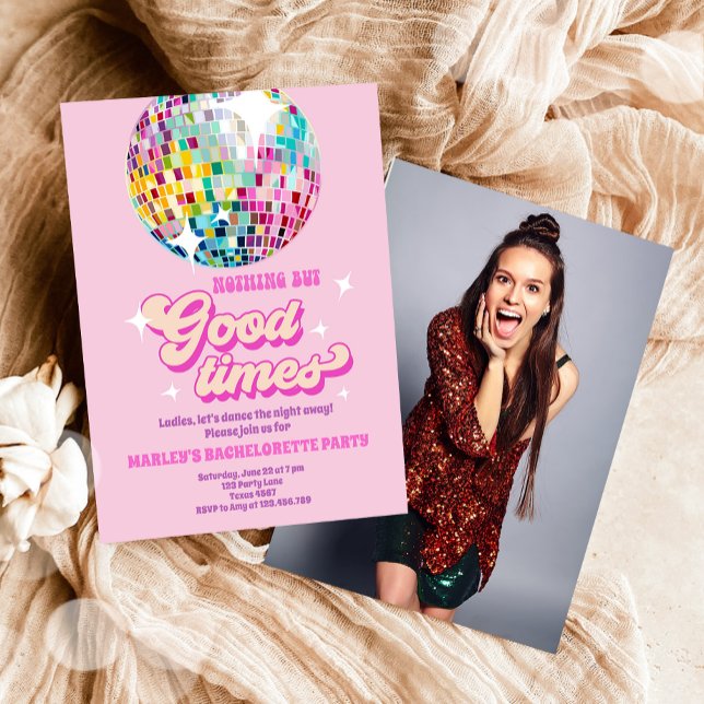Invitación Good Times Disco Fiesta Groovy Bachelorette Party (Subido por el creador)