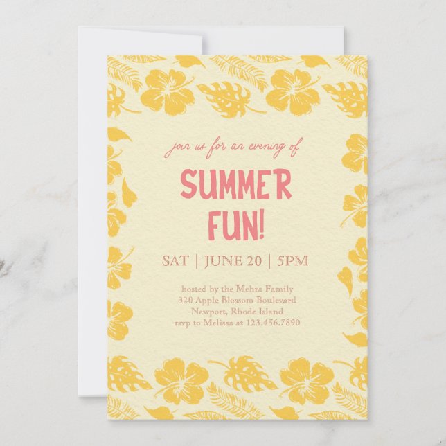 Invitación Good Vibes & Sunshine Summer Party (Anverso)