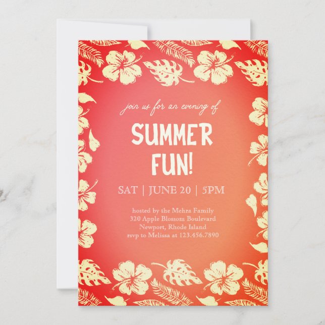 Invitación Good Vibes & Sunshine Summer Party (Anverso)