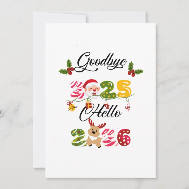 Invitación Goodbye 2025 Hello 2026 New Year Design (Anverso)