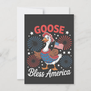 Invitación Goose Bless America Ganó Ave 4 De Julio