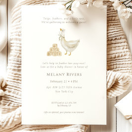 Invitación Goose Nest Neutral Baby Shower Invitation