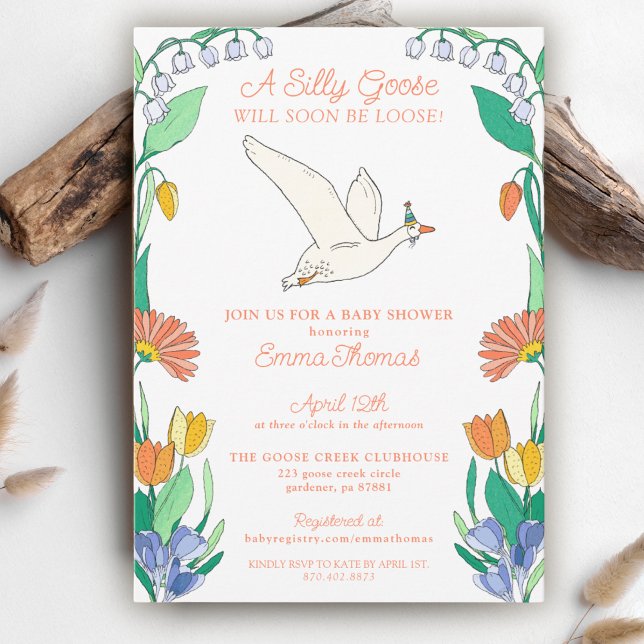 Invitación Goose on the Loose Baby Shower (Subido por el creador)