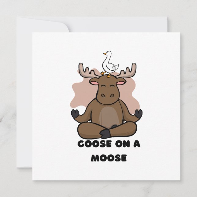 Invitación Goose on the Moose Animal Funny (Anverso)