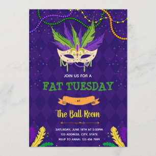 Invitación gorda del fiesta de martes