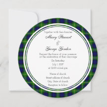 Gordon Scottish Boda Round Invitation