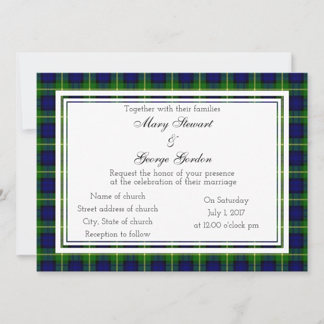Invitación Gordon Scottish Wedding Invitation (Anverso)