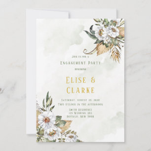 Invitación Gorge Sage y White Peony Engagement Party