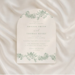 Invitación Gorgeous Vintage Sage Floral Arch Wedding