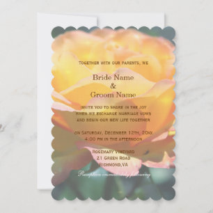 Invitación Gorgeous yellow rose flower wedding invitations.