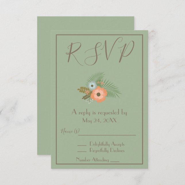 Invitación Gorgoge Green RSVP (Anverso / Reverso)