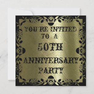 Invitación Gorgoous Gold 50th Aniversary Party Invitation