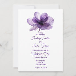 Invitación Gorgoous Purple Flower Wedding