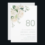 Invitación Gorgoous White Roses 80th Birthday Party<br><div class="desc">Gorgoous White Roses 80th Birthday Party Invitation Ver colección de coincidencias en Nicho y Nest Store</div>