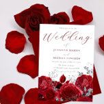 Invitación Gorguísimas rosas rojas y Boda plateado<br><div class="desc">Gorge Roses Rojos y Boda Plata Invitación Romántica Boda Ver colección coincidente en Nicho y Nest Store Muchas gracias</div>