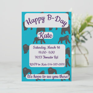 Invitación Gorilas Feliz Cumpleaños