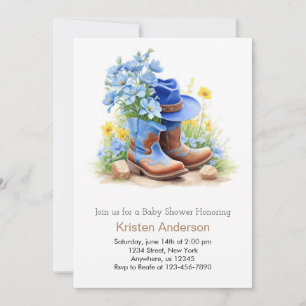 Invitación Gorra Cowboy y Boots Baby Shower
