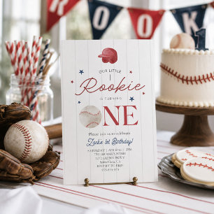 Invitación Gorra de béisbol Rookie Niños Primer cumpleaños