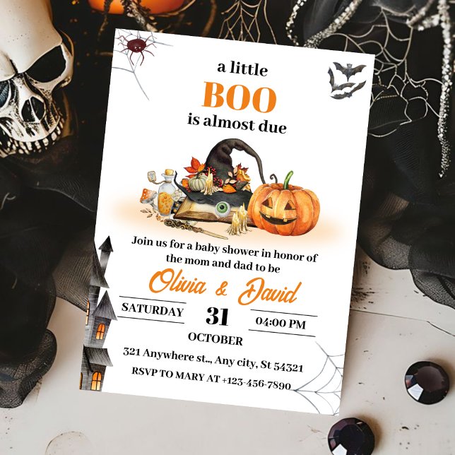 Invitación Gorra de brujas y casa embrujada, Halloween Baby S (Subido por el creador)