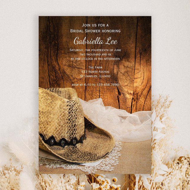 Invitación Gorra de Cowboy y ducha de novia occidental de Bar (Subido por el creador)