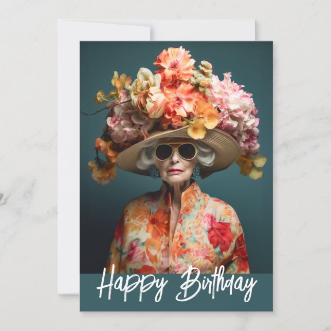 Invitación Gorra de Flores de La Grande Dame (Anverso)