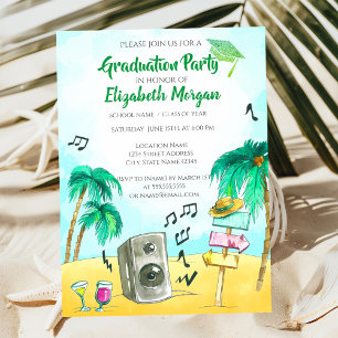 Invitación Gorra de graduación con purpurina para fiesta en l