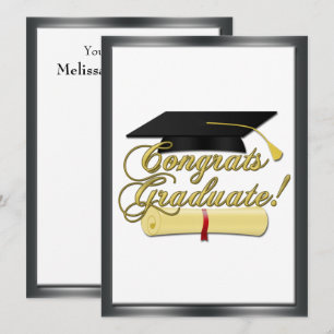 Invitación Gorra de Graduación de Graduado de Felicidades Inv