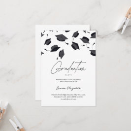 Invitación Gorra de graduado tipografía moderna fiesta de gra