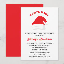 Invitación Gorra de invierno Santa Bebé Género Baby Shower ne