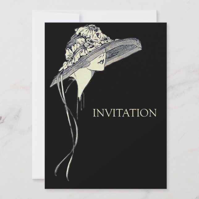 Invitación Gorra de las mujeres de moda (Anverso)