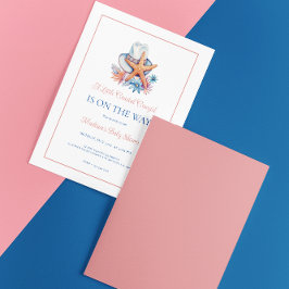 Invitación Gorra de lechera costera y Baby Shower de Seashell