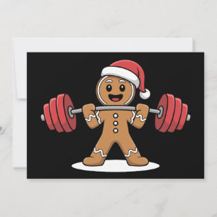 Invitación Gorra de Santa de gimnasio de levantamiento de pes