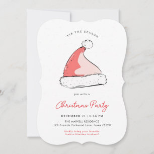 Invitación Gorra de Santa Festiva Moderna Soporte para Fiesta
