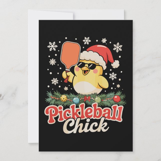 Invitación Gorra de Santa Gafas de sol Navidad Pickleball Chi (Anverso)