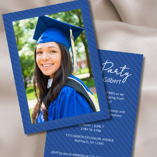 Invitación Gorra de vestido a rayas de graduación Fiesta de c