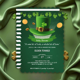 Invitación Gorra del Día de San Patricio Shamrock Gold Baby S