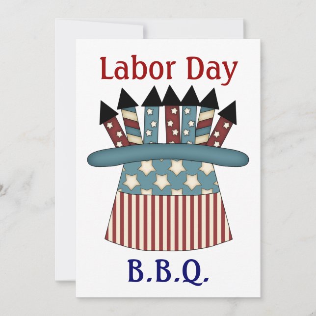 Invitación Gorra del Día del Trabajo B.B.Q./Patriotic por (Anverso)