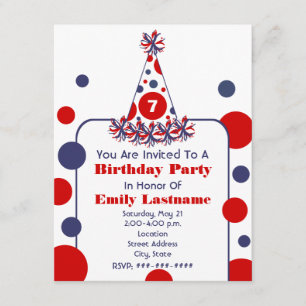 Invitación Gorra del partido de cumpleaños del Punto Polka Az