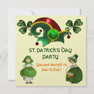 INVITACIÓN GORRA ELF CON SHAMROCKS ST. FIESTA DEL DÍA DE PATR