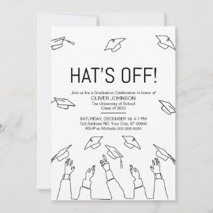 Invitación Gorra fuera, fiesta moderna de graduación