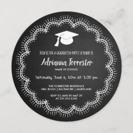 Invitación Gorra graduado caprichoso de la pizarra el | del