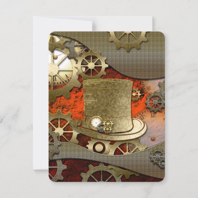 Invitación Gorra maravilloso de la bruja de Steampunk (Anverso)