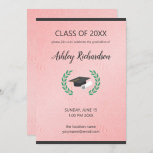 Invitación Gorra negra y laurel