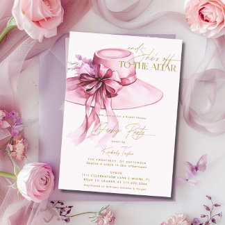 Invitación Gorra rosado Derby Bridal Shower