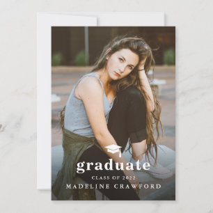 Invitación Gorra Sencilla con Graduación de Foto Tipo 2