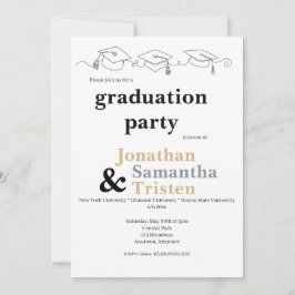 Invitación Gorra y Borla de Graduación Universitaria para Tri