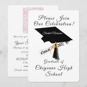 Invitación Gorra y Diploma Clase 2027 Foto Graduación
